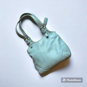 Coach Small Light Blue Leather Soho Hobo Purse L3S-4983